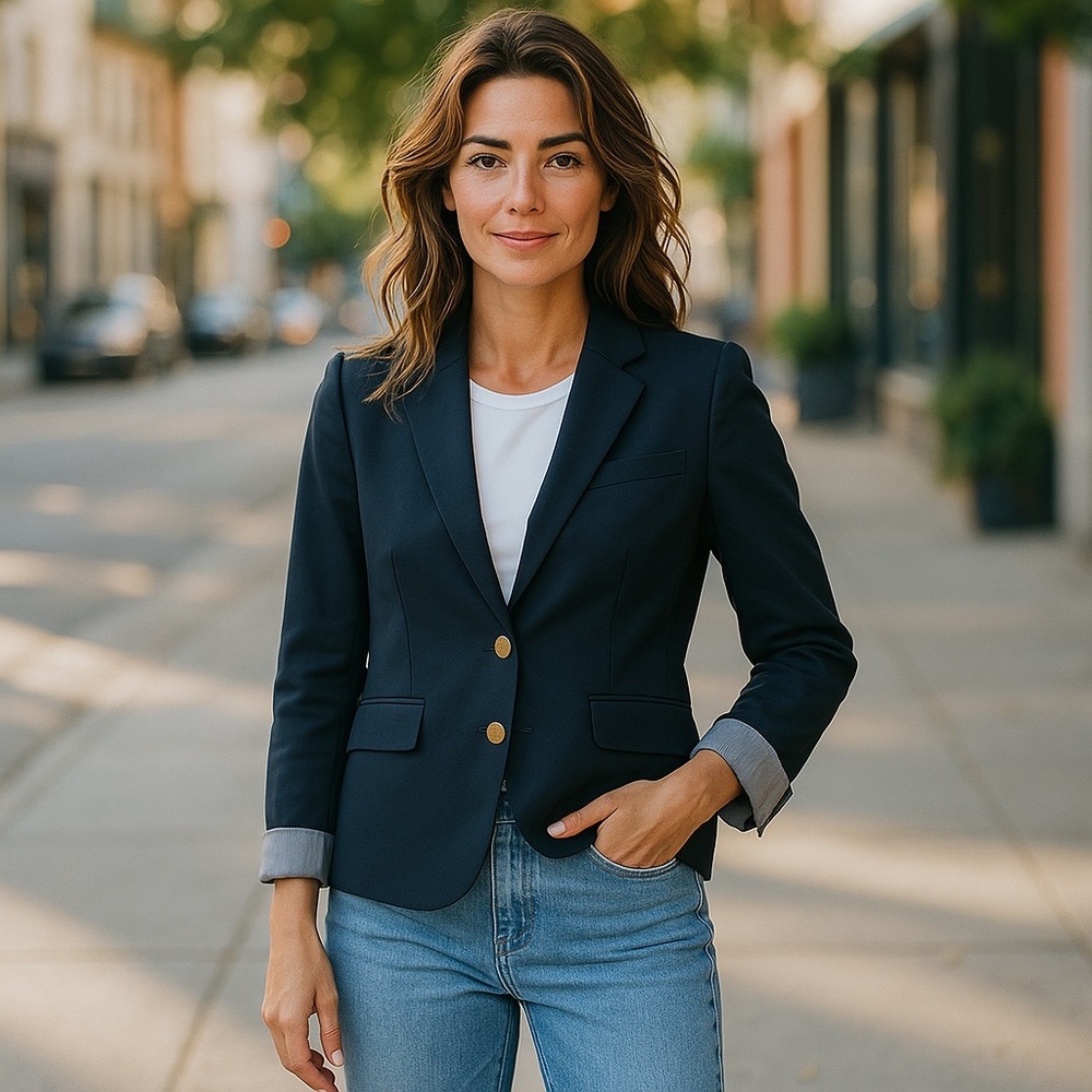 🌸  GAP Navy Blue Wool Blend Blazer – Women’s Size 0 – Two-Button Front
